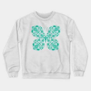 Paisley Dark Cyan Butterfly Crewneck Sweatshirt